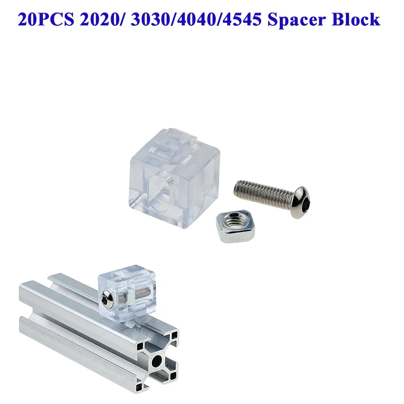 20PCS Aluminum Profile Transparent Rubber Particles Fastener 2020/ 3030/4040/4545 Spacer Block Connector  Connector Mounting