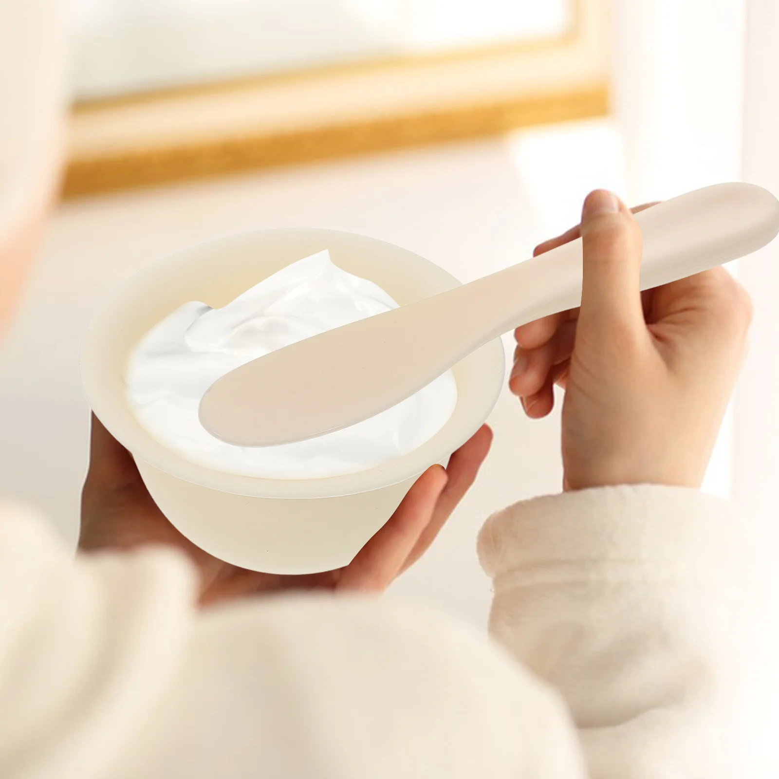 1Set Ciotole per maschera in silicone Stabile Non irritante Ciotola per miscelazione maschera facciale fai-da-te Leggero portatile Cura della pelle Spa Salon Strumento di miscelazione