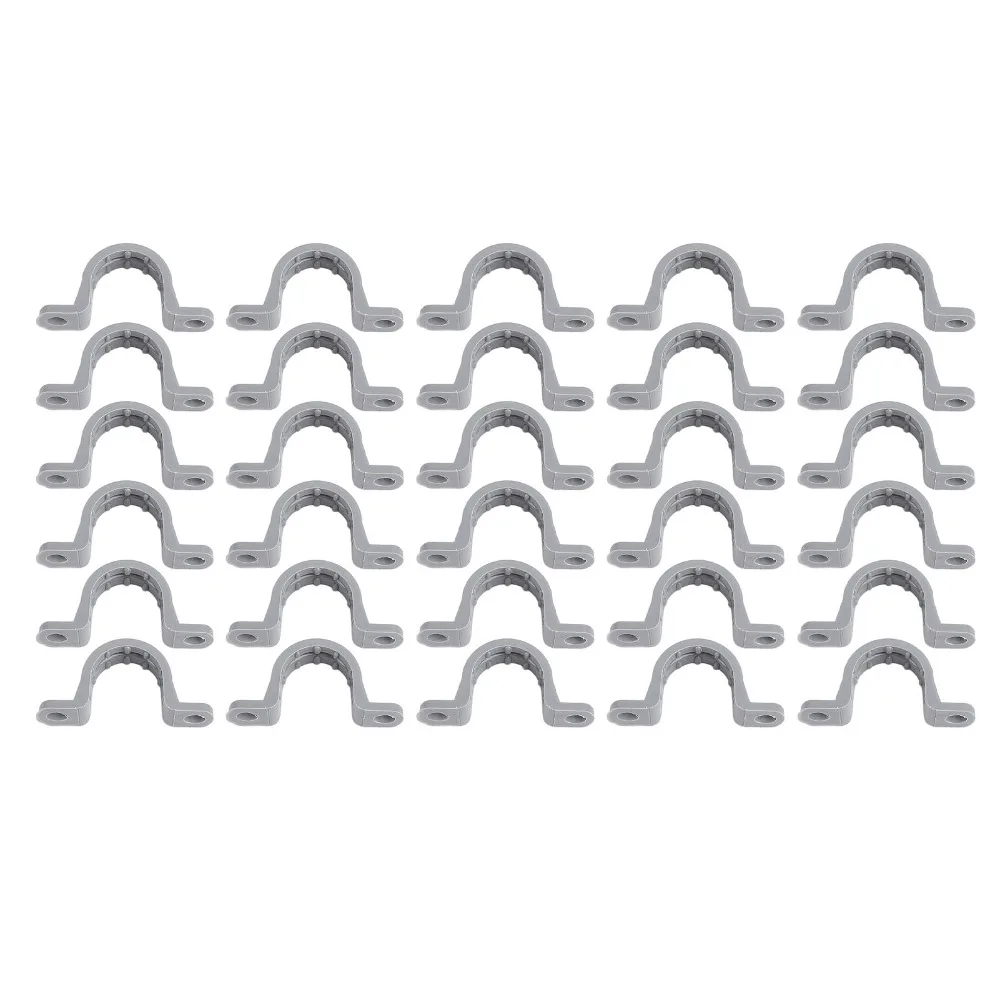 

30 pcs Plastic​ Conduit Pipe Strap Clamps​ 1/2 inch​ 1 inch​ PVC Pipe Straps​ U Shape​ Grey​ Cable Clamp