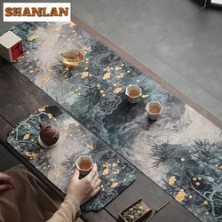 Chinese Watered Gauze Cloth Tea Table Mats Double Sided Shadow Tea Professional Rag Dinner Table Cloth Mat Cafes Supplies Gift
