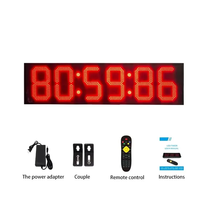 10-inch 6-digit Timer System with Led Single-sided Display Plug-in Power Supply for Led Light Remote with Countdown Timer
