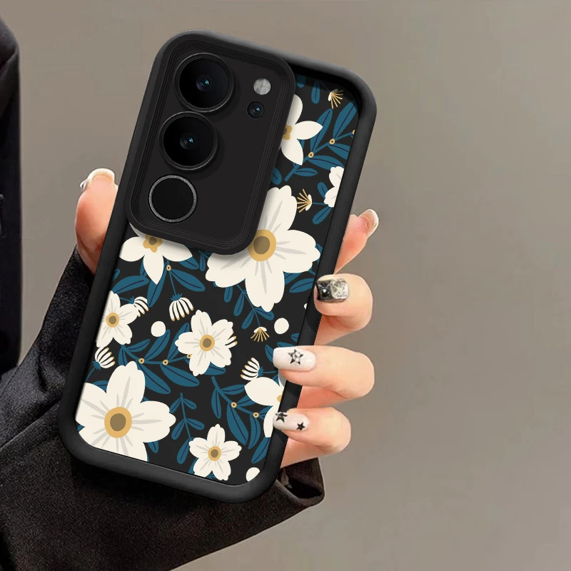 حافظة هاتف ناعمة لهاتف Vivo Y400 Pro Y300 Y72 Y55 Y53S Y52 Y51A Y50 Y200 Y100 Y89 Y81I Y77e Y76S غطاء زهور سميك مقاوم للصدمات #5