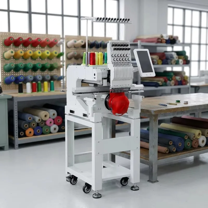 Single Head Computerized Cap Embroidery Machine-New High-Accuracy 1200 RPM Bearing 500x300MM Embroidery Area For Home Use