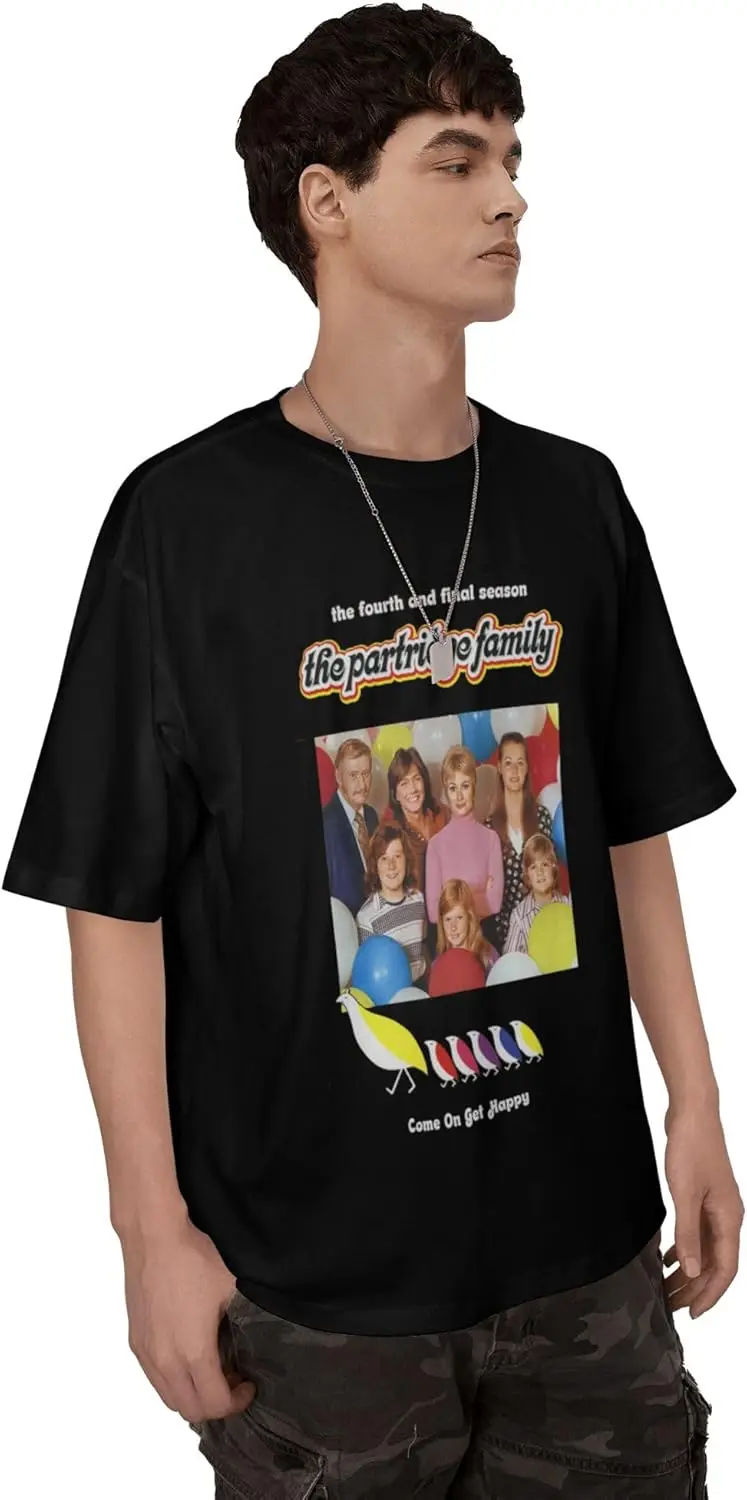 Adult The Partridge Family Cotton Tour 2024 Oversized Shirts Vintage 90s Hip hop Male Shoulder Drop Shirts