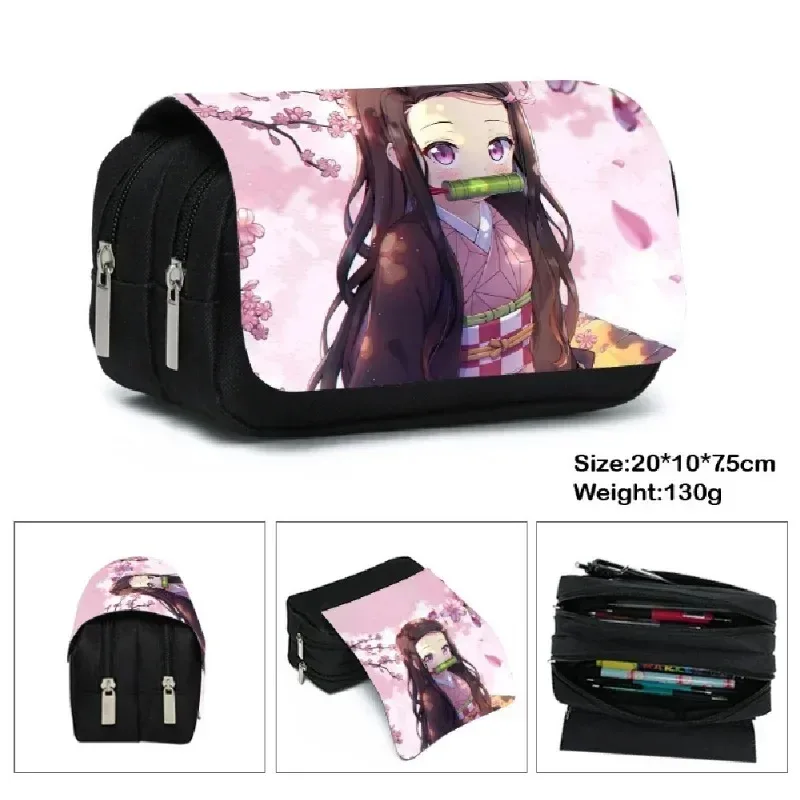 1 шт. Demon Slayer аниме сумка для ручек студенческая сумка для хранения Tanjirou Nezuko Zenitsu Giyuu мультяшная коробка для ручек милый пенал для мальчиков и девочек