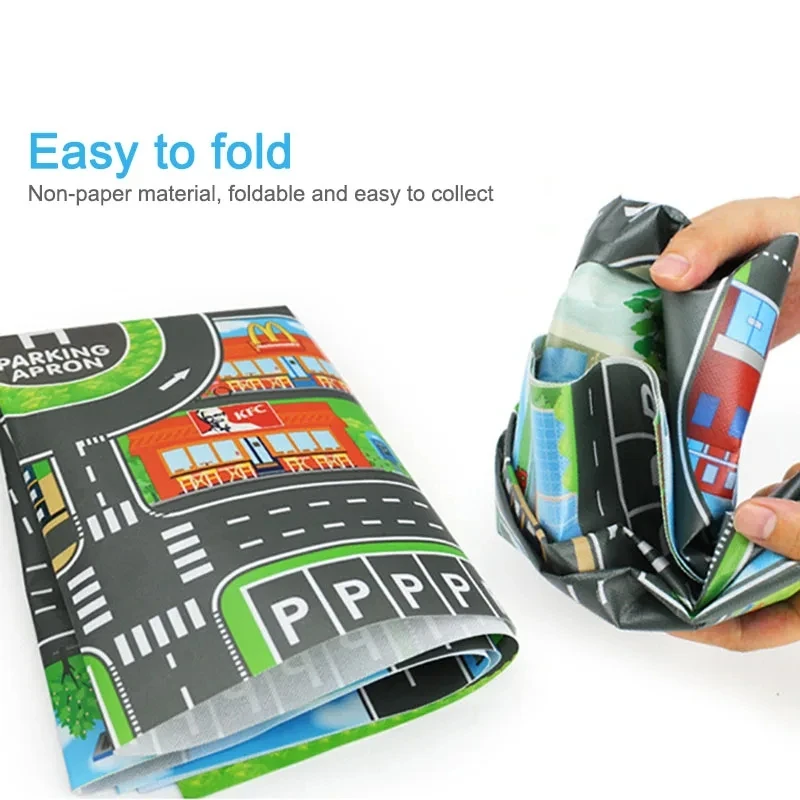 Road Mat Children Traffic Car Map Boy Girls Educational Toy Road Carpet Playmat For Baby Mats Cartoon City Rug Kids Toys Games