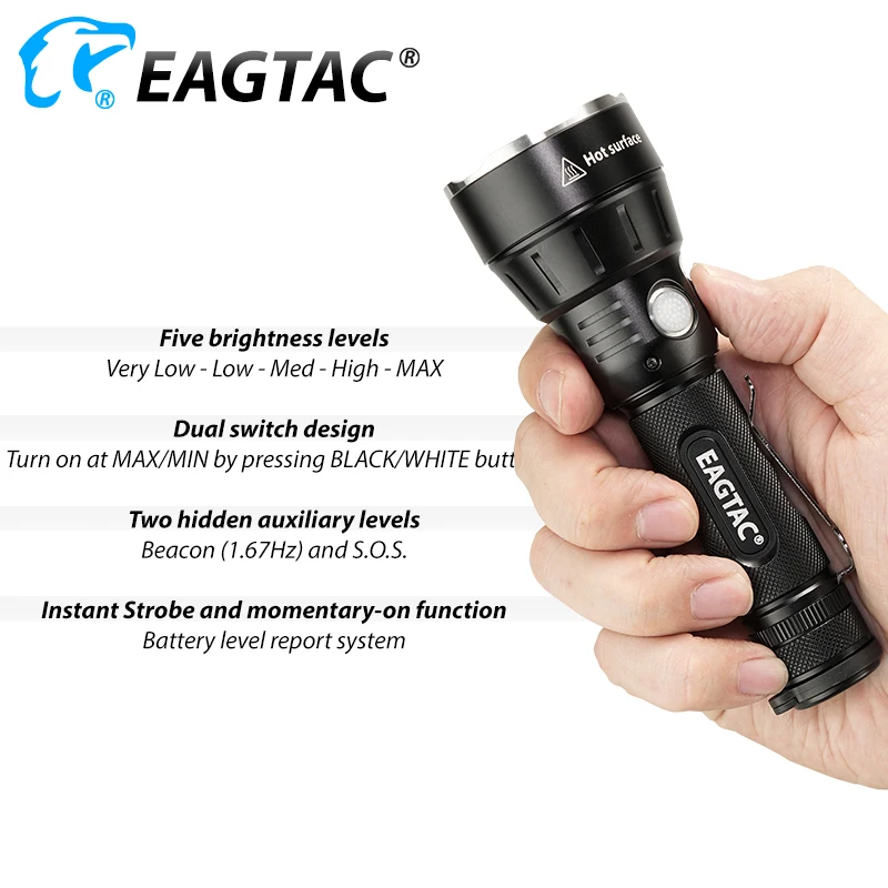 EAGTAC SX30C2 مصباح ليد جيب الترا المدمجة XHP35 LED 2000 لومن 553 متر لمسافات طويلة Hich CRI Nichia219C CRI92 SST20 CRI95