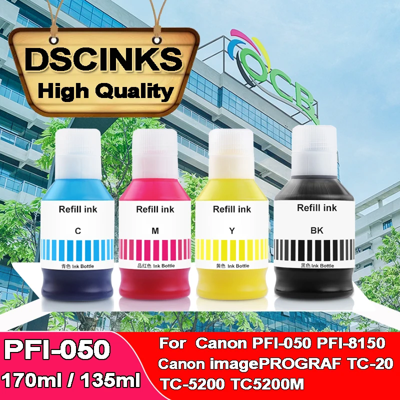 PFI-050 8150 Refill Pigment Ink for Canon imagePROGRAF TC-20 TC-20M TC-5200 / TC-5200M printer PFI-8150 PFI-050 pigment ink