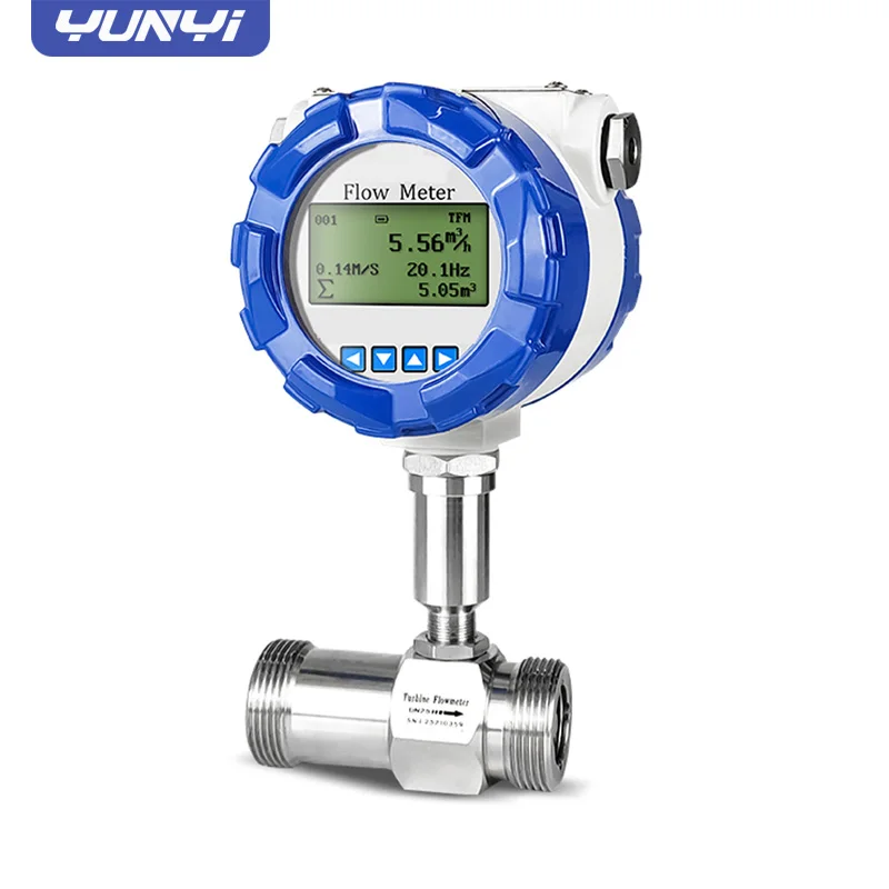 Yunyi Ip67 2 Digital Type Flowmeter Electronic Gas Fuel Liquid Water Rs485 Turbine Flow Meter