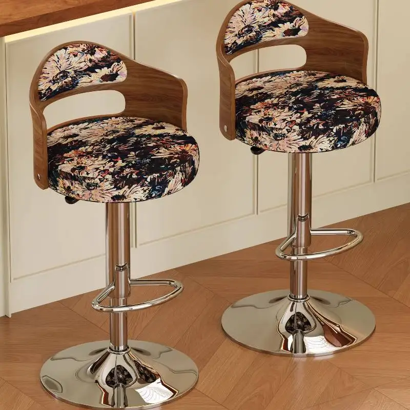 Designer Upholstery Bar Chair Arm Rest Elegant Exterior Tabourets Bar Chair Breakfast Nightclub Silla De Escritorio Furniture - view 2