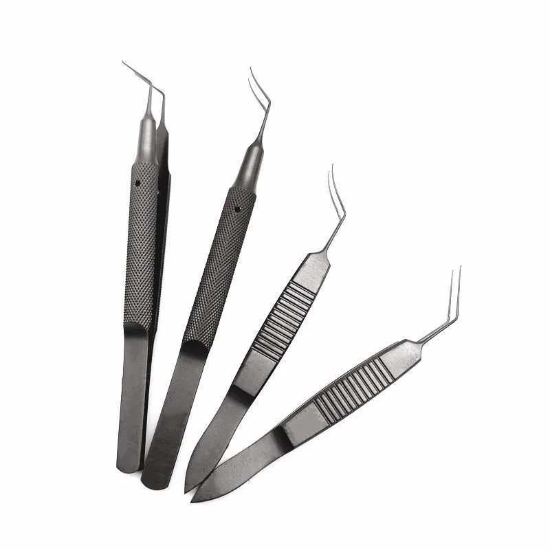 Black Ophthalmic Capsulorhexis Forcep Titanium Tweezers 85mm/105mm Ophthalmic Surgical Instrument