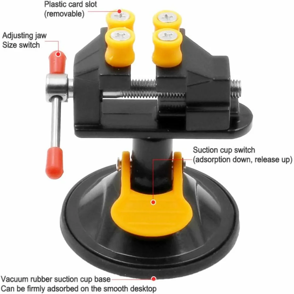 Mini prensa de taladro con ventosa, tornillo de mesa ajustable giratorio 360, Banco de mesa, herramienta de Clip para joyería Nuclear