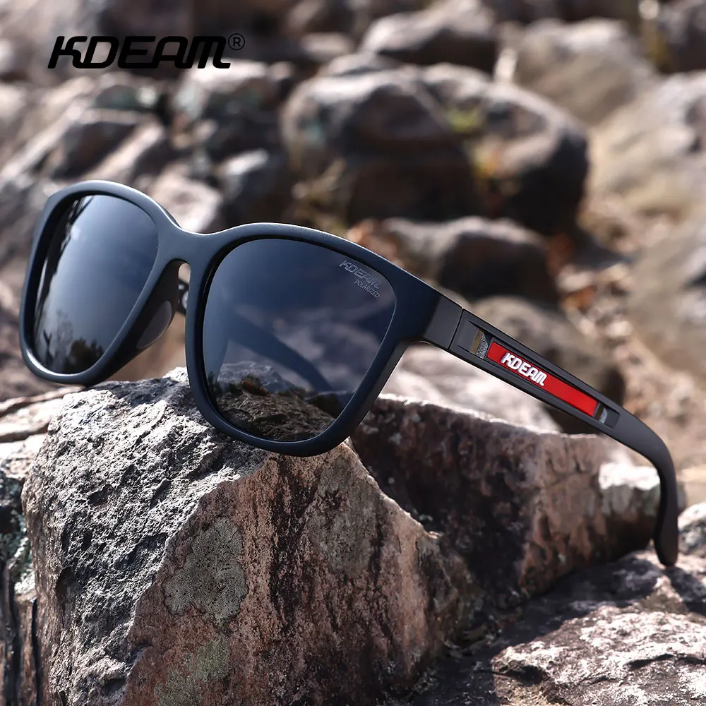 KDEAM Soft-Contoured Square Men's Polarized Driver Sunglasses Outdoor Fishing Sunglasses With Photochromic Lenses TR90 Frame