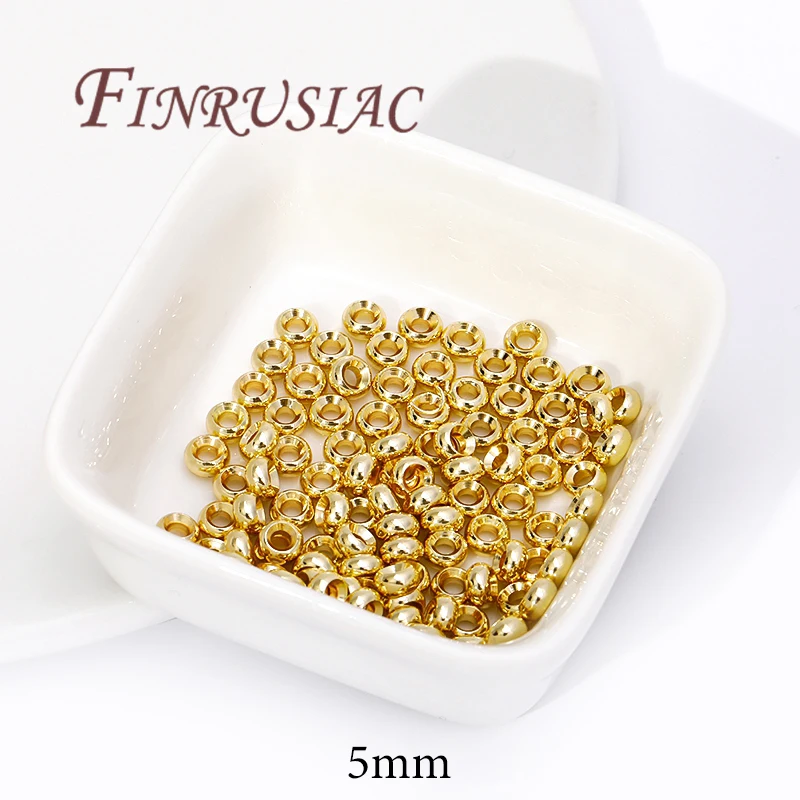 Spacer Beads for Bracelets, 18K Gold Plated Separators