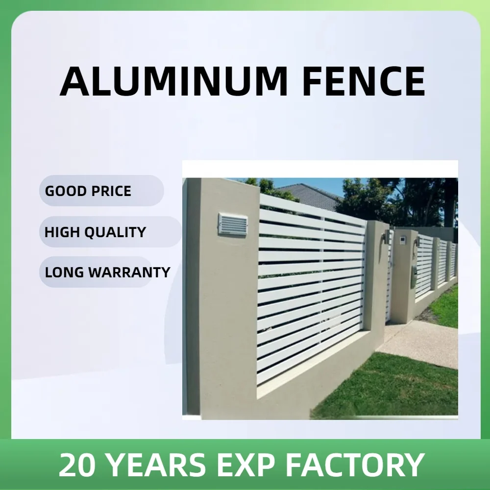 Modern Design Modular Fences Aluminum Metal Horizontal Yard Privacy Slat Fencing Panels Outdoor Garden Fence