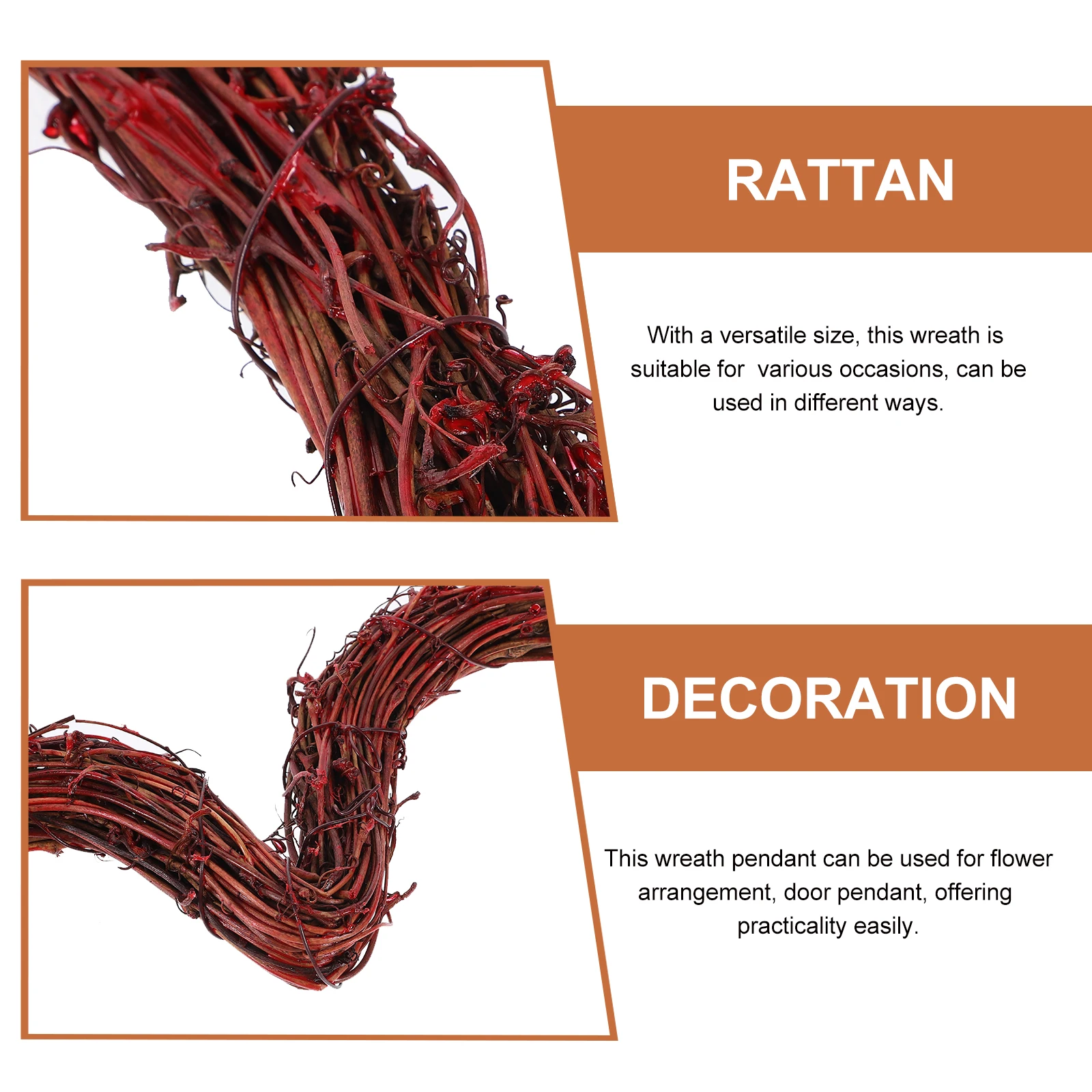 

Rattan Heart Shaped Wreath Vibrant Color for Front Door Wall Hanging Home Decor DIY Floral Garland Frame