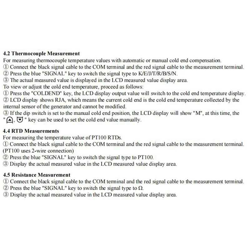 Multifunction Signal Generator 4-20Ma Current Voltage RTD Thermocouple Signal Source Handheld Process Calibrator-TCES