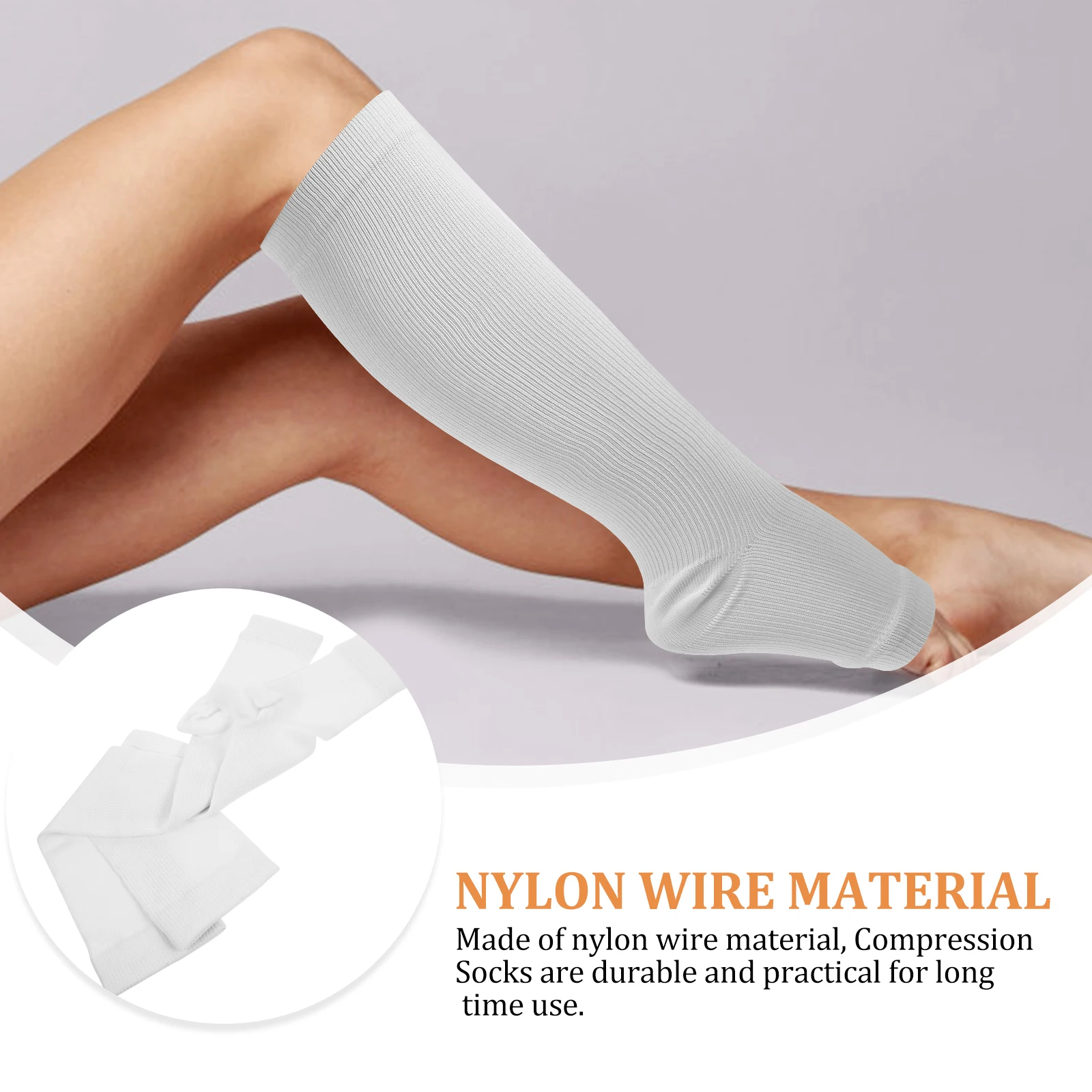 

4pcs 2 Pairs Toeless Jacquard Breathable Socks Compression Women Calf Sleeves Wide Calves Nylon Silk Stockings Leg Shaping Gifts