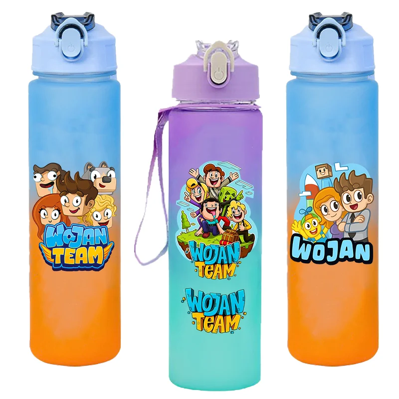 

Бутылка для воды Wojans Team 750 мл, модная, с градиентным цветом, с маркером для игр, аниме-дизайн, герметичная, для спорта на открытом воздухе, подарок