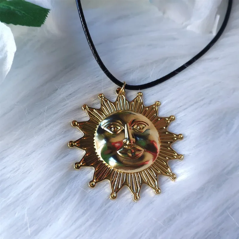 golden colour big sun necklace long Celestial jewelry sunshine Charm fashion men girlfriend gift charms beautiful new pendant