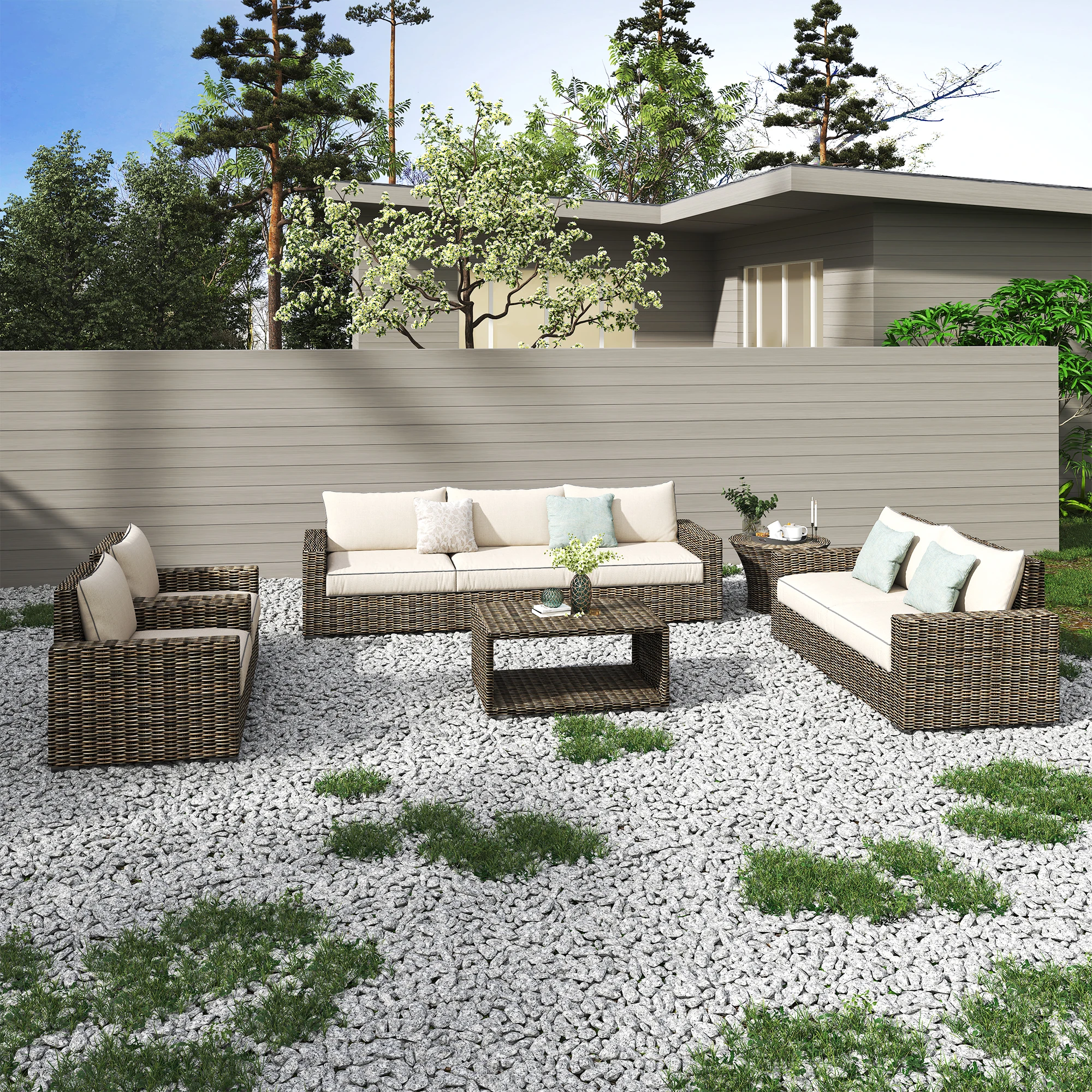 

High Quality Wicker Patio Furniture Rattan Garden Sofa Garden Furniture Set