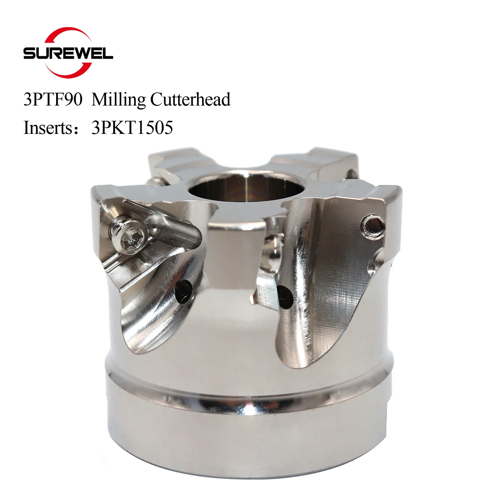 

3PKT Milling Cutter Head 90 Aegrees Fast Feed Surface Milling Cutter 50 63 80mm for 3PKT1505 Inserts Milling Fast Feed Handle