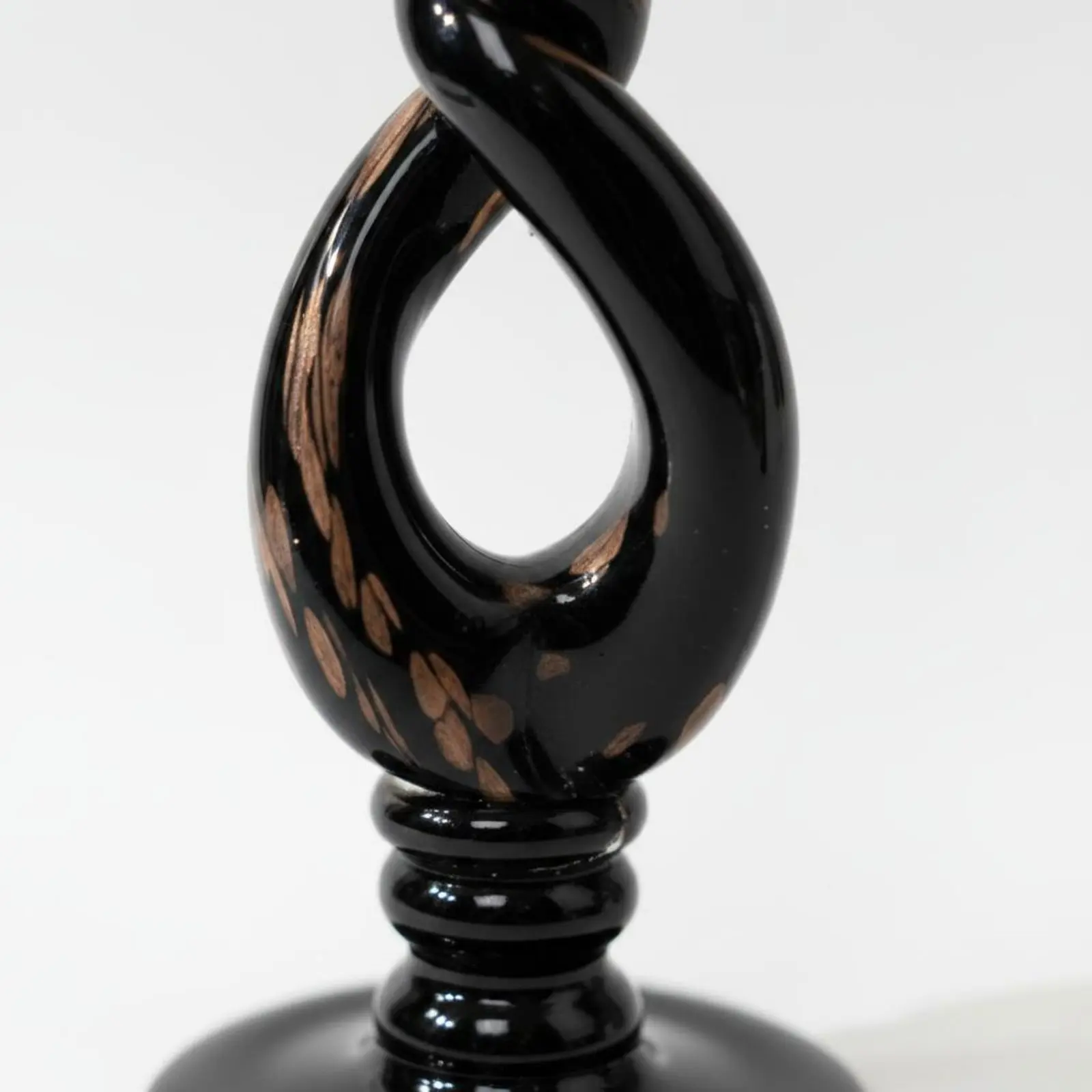 

2 Pieces Black Glass Candlestick Luxury Feel Twisted Candle Stand Home Decor Elegant Room Decoration Electroplated Finish