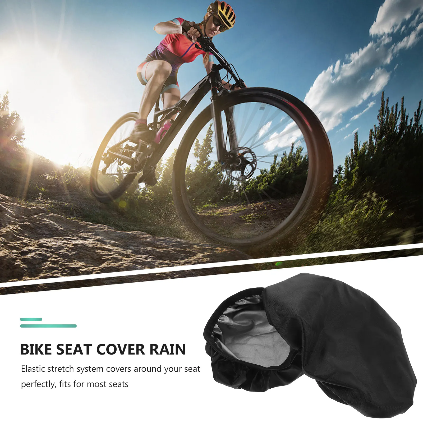 

2 шт. чехла для велосипедного сиденья, водонепроницаемые, с эластичной застежкой, для защиты от влажной погоды, универсальные, многоразовые.