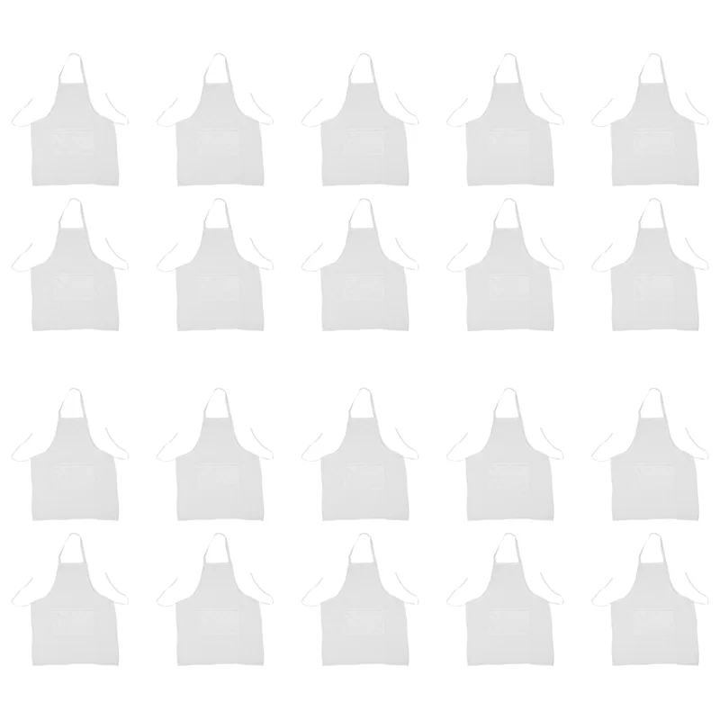 

20Pcs 73 X 58 Cm Apron Cook Kitchen House Restaurant (White)-AA98