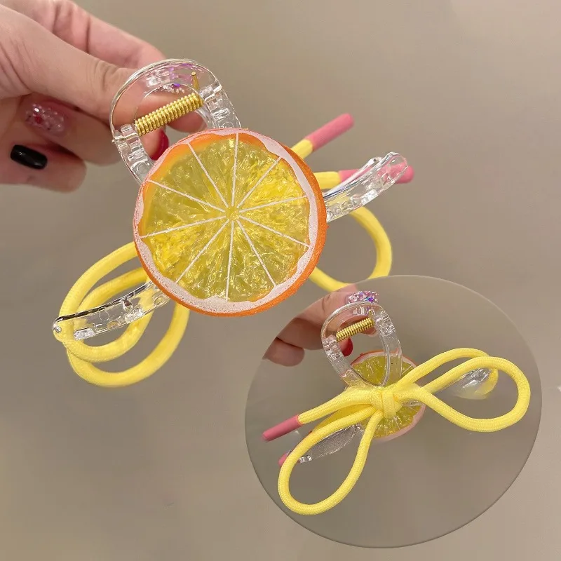 Haarklammer für Frauen Zitronengelbe Haarspangen Niedliche Schleife für den Hinterkopf Boho Haaraccessoires Süßer Minimalistischer Sommerstil – Detail 6