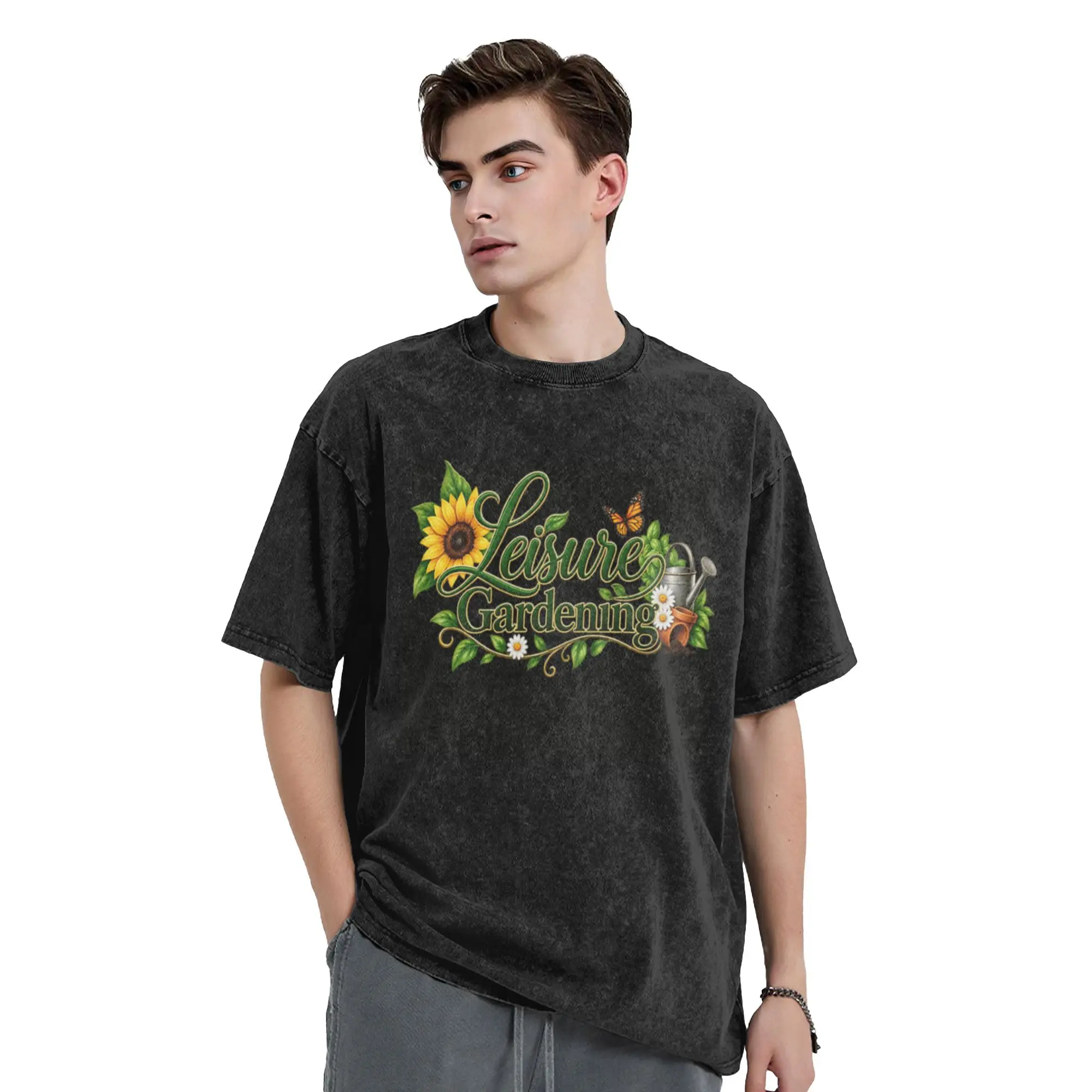Leisure Gardening Logo Unique Stylish A T-Shirt Oversized Short Sleeve Men's Women's Cotton Tees Tops