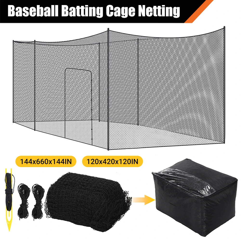 

Baseball Softball Backstop Nets 10x10x35 FT /12x12x55 FT Sports Netting Barrier Portable Net Only No Frame Included for Backyard