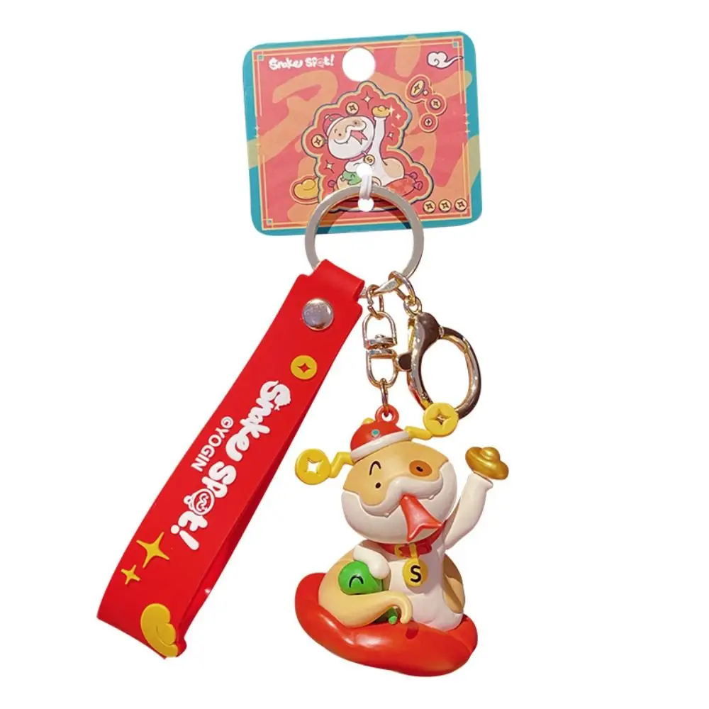 

Creative Festive Snake Year Keychain Puppy Blessing Cartoon Snake Keychain PVC Chinese Style New Year Key Ring Bag Pendant