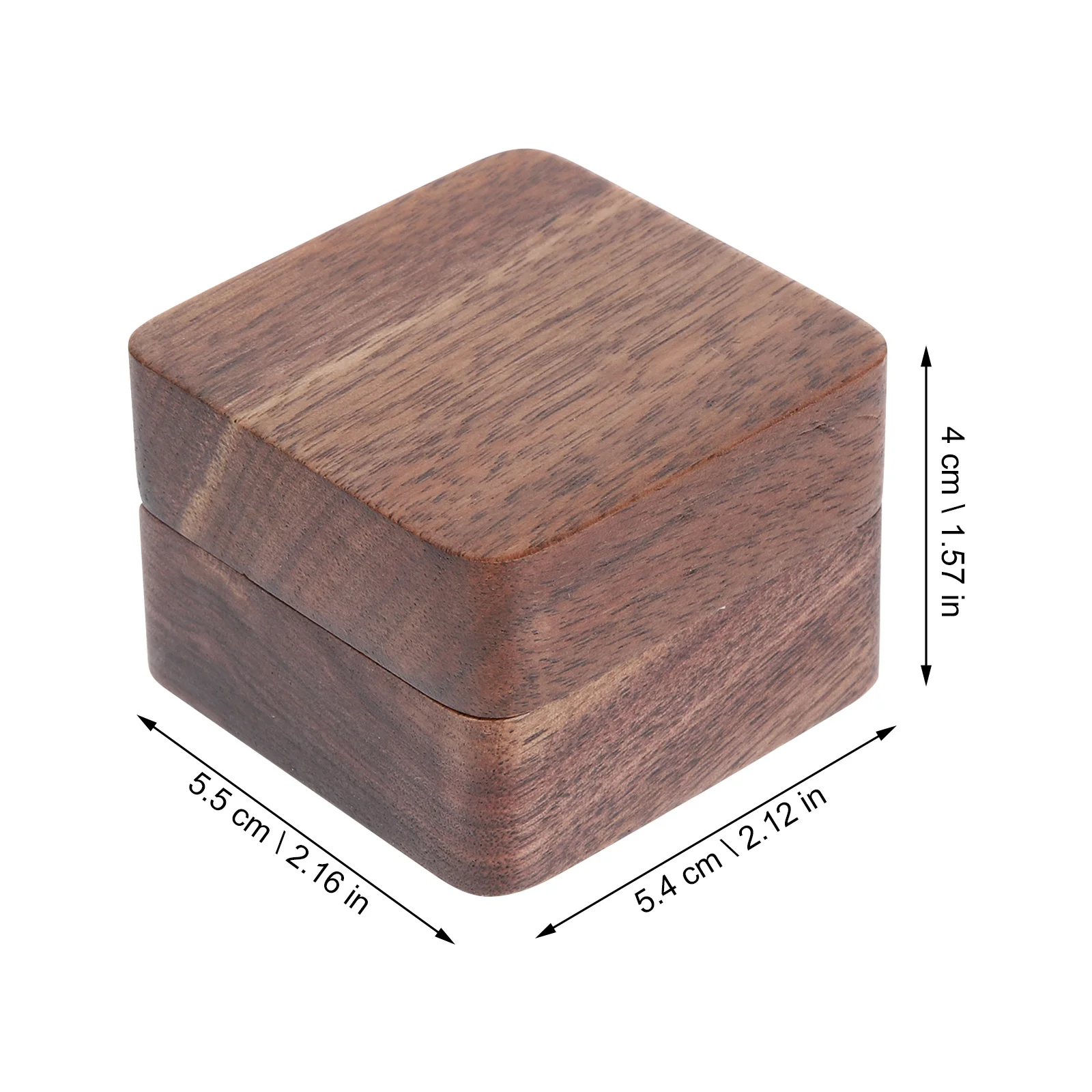 Wooden Ring Box Cushioned Insert Elegant Minimalist Style for Wedding Proposal Engagement Ring Organizer Storage