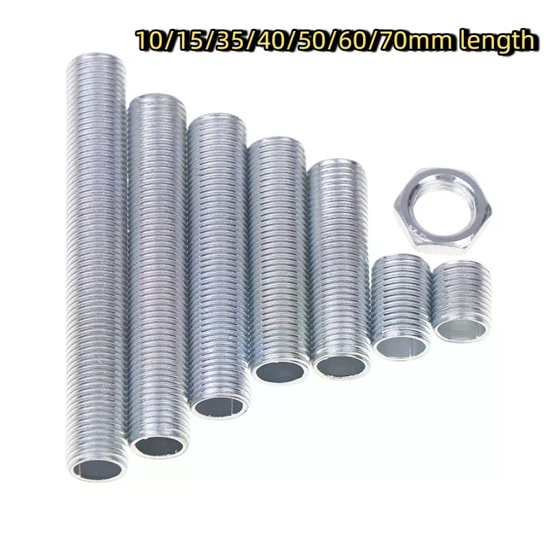 10 قطعة M10 مصباح الأسنان أنبوب معدني جوفاء الخيوط أنبوب المسمار الجوز غطاء المصباح المجلفن الثريا ربط قضيب قاعدة ثابتة