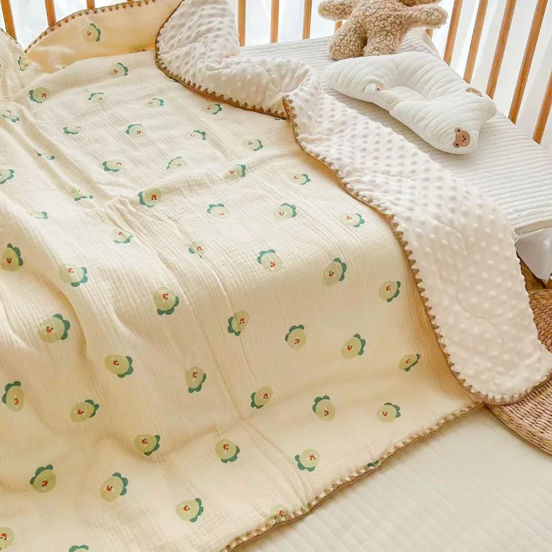 Children Thickened Warm Quilt Baby Blanket with Cotton Cover Newborn Bedding Soft Quilt Spring Autumn Air Conditioning Blanket