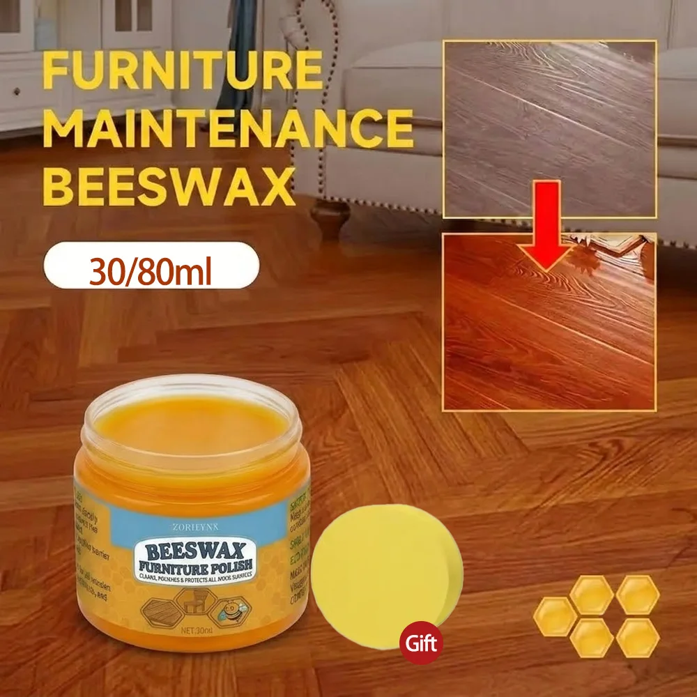 Wood Furniture Wax Polish Scratch Remover Cleaner Beeswax for Antique Tables Cabinets Flooring Maintenance Care Accessories Tool