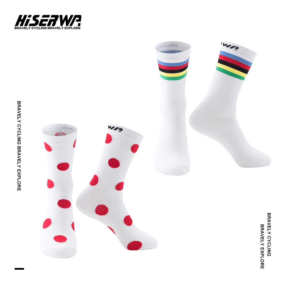

HISERWA Men Women Cycling Socks Highly Elastic Outdoor Sport Bicycle Socks MTB Road Breathable Quick Dry Cycling Nylon Socks