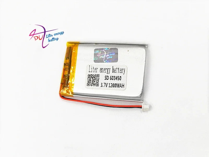 JST 1.25mm 2pin 3.7V 1200mAh Litowo-polimerowa LiPo akumulator złącze baterii dla GPS DVD filmów przeznaczonych na urządzenia mobilne gry E- książki