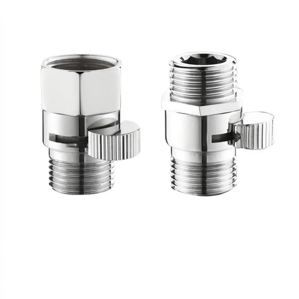 Copper Straight Valve G1/2 Threaded Adapter For Bathroom Shower Pipe Quick Open Water Flow Shut Off Control Fitting