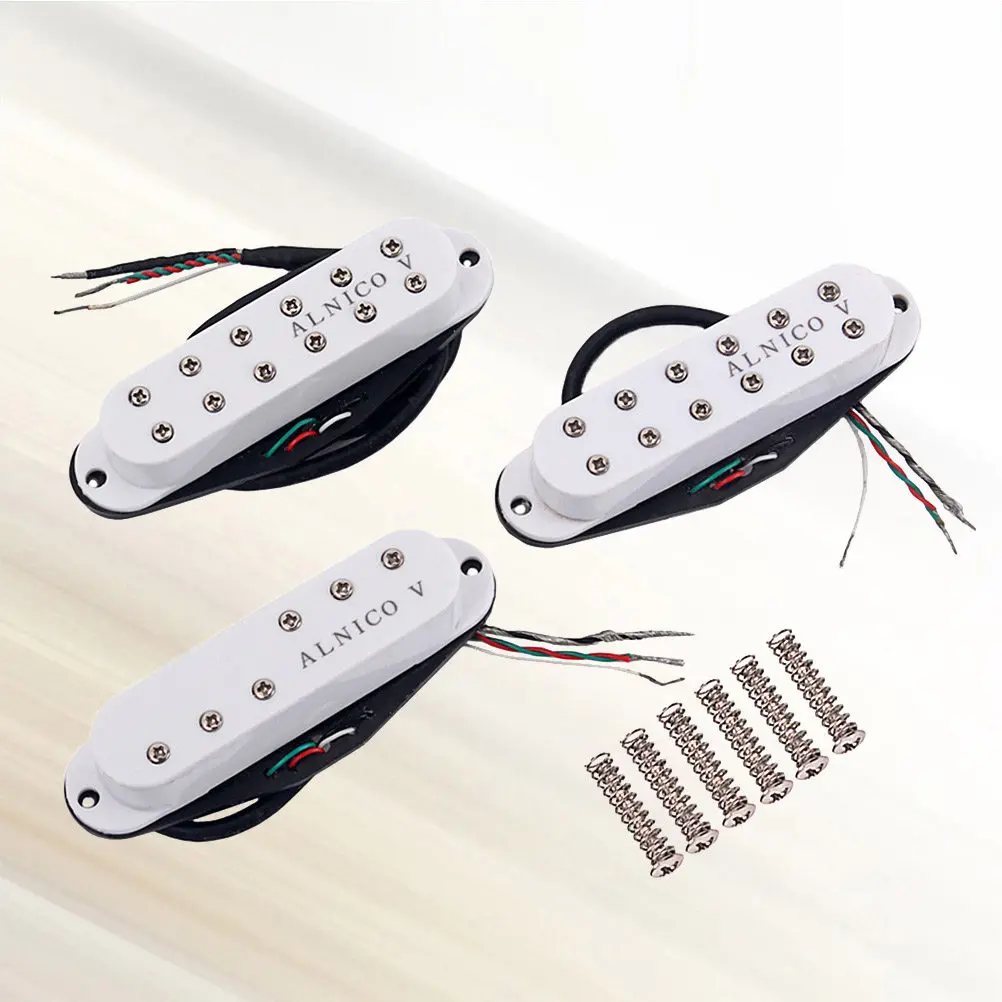 

3Pcs Pickup Set Professional Mini Alnico V Single Coil Sss Guitar Humbucker for Neck Middle Bridge Position DIY Guitar Parts