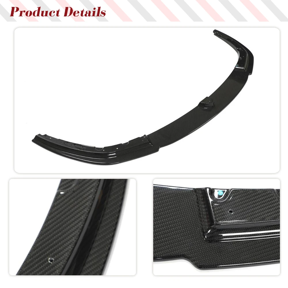 Car Front Bumper Lip For BMW 8 Series F91 F92 F93 M8 2019-2022 Dry Carbon Front Bumper Lip Spoiler Wide Body Kit Lip Chin Lip