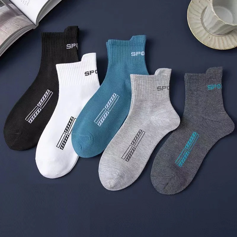 Chaussettes pour hommes de haute qualité, décontractées, respirantes, pour la course à pied, 5 paires Lot de chaussettes en coton pour hommes,