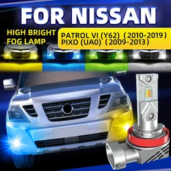 2pcs Car LED Front Fog Lights Bulbs White Yellow Dual Colors Switchback Lamps For Nissan Patrol Y62 Pixo UA0 2009 2010 2013 2019