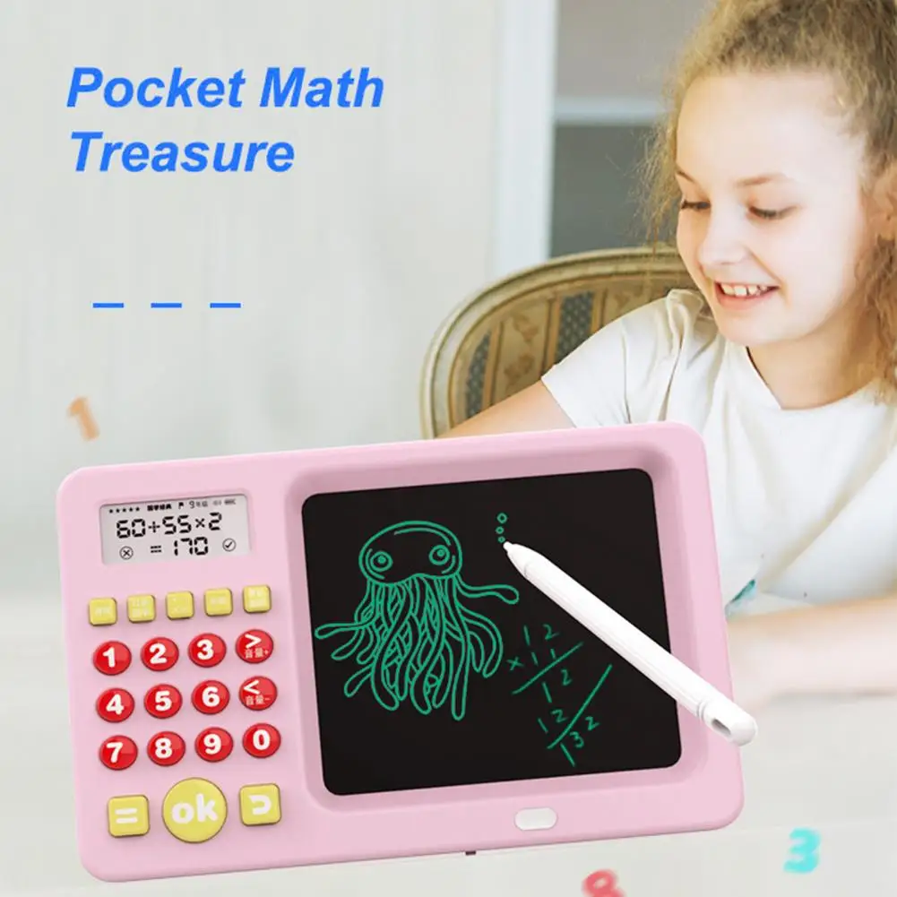 Máquina de apoyo duradera para niños, máquina de apoyo de borde liso para niños, calculadora de matemáticas de transmisión en inglés, entrenador de pintura