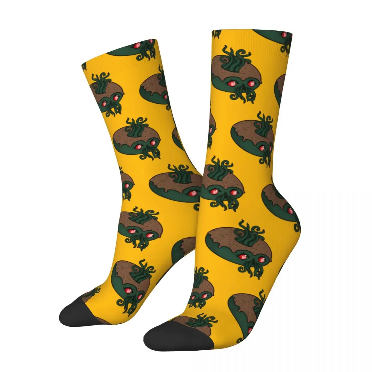 Hip Hop Vintage Cthulhu Doughnut Crazy Men's compression Socks Unisex Doughnut Street Style Seamless Printed Funny Novelty