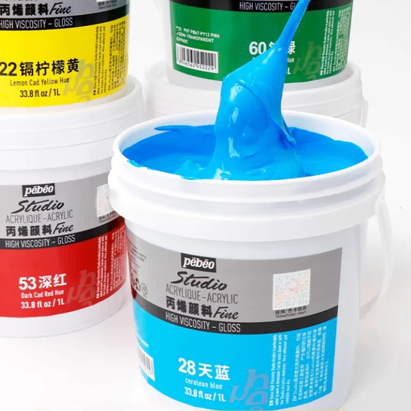 pebeo-gloss-acrylic-paint-1l-waterproof-fluid-paint-indoor-outdoor-mural-paint-hand-painting-art-supply-professional-art-tool