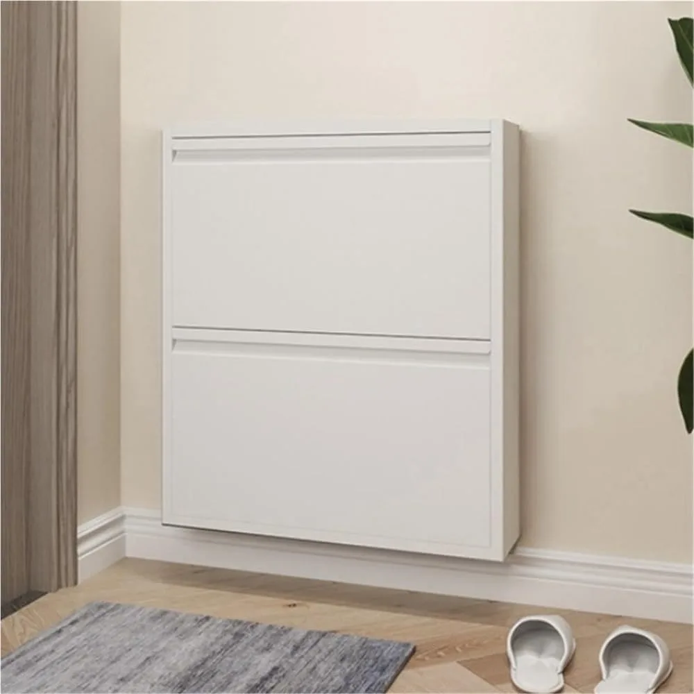 Space-Saving Wall-Mounted Shoe Cabinet with Concealed Storage for Entrance and Versatile Use
