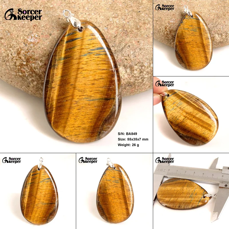 Real Female Natural Crystal Bijoux Femme Choker Necklaces Pendants Hand Made Iron Tiger Eye Stone Beads For Jewelry Making BA838