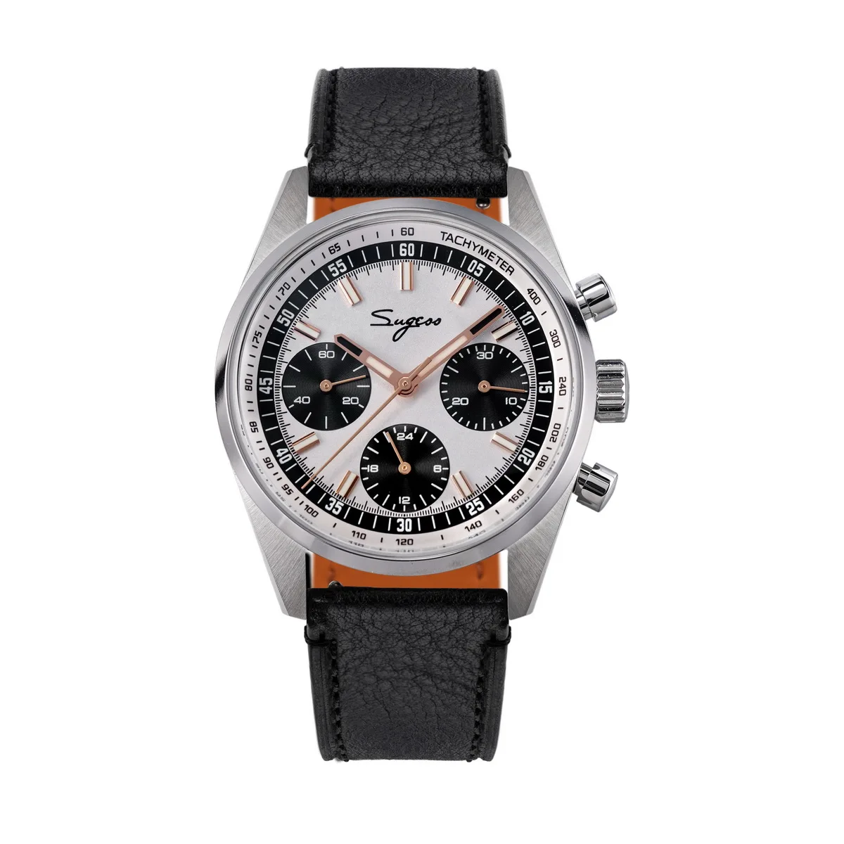 Sugess Mens Watch 38mm Chronograph Mechanical Wristwatches Tianjin Gooseneck Movement Sapphire Crystal Roulette Dial S465 new image 3